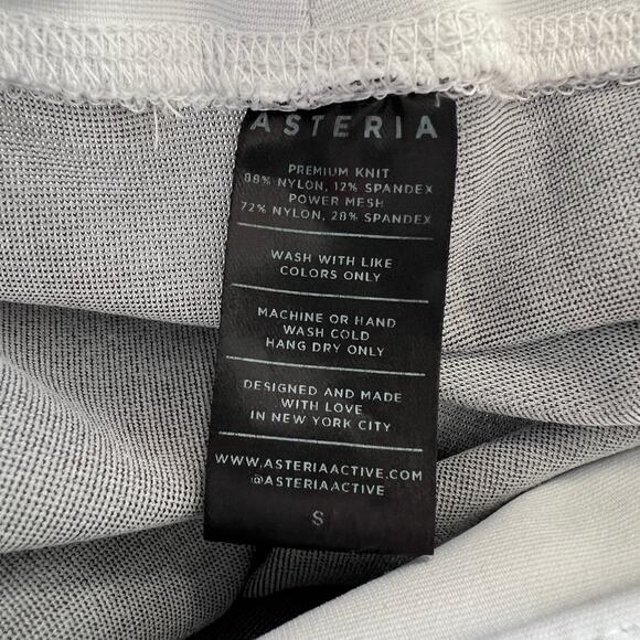 ASTERIA Zig Zag Leggings Women's Size XS White Power Mesh Inserts Made in USA - Picture 11 of 11